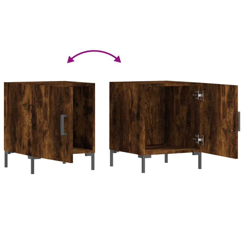 Tables de chevet 2 pcs. chêne fumé 40x40x50 cm matériau bois