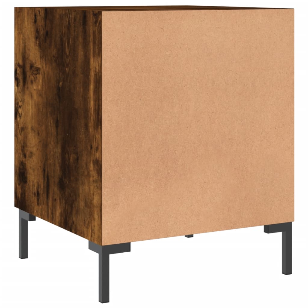 Tables de chevet 2 pcs. chêne fumé 40x40x50 cm matériau bois