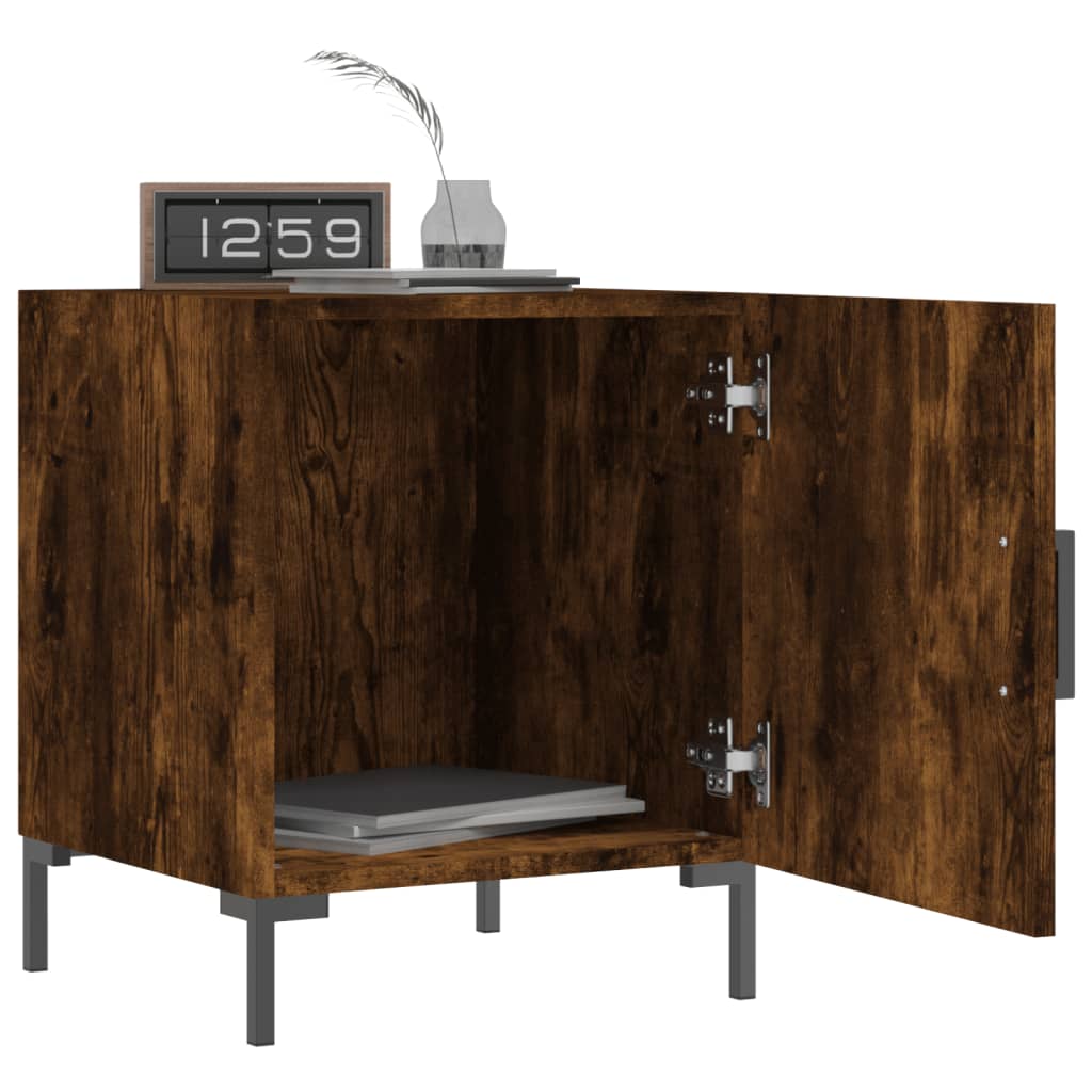 Tables de chevet 2 pcs. chêne fumé 40x40x50 cm matériau bois