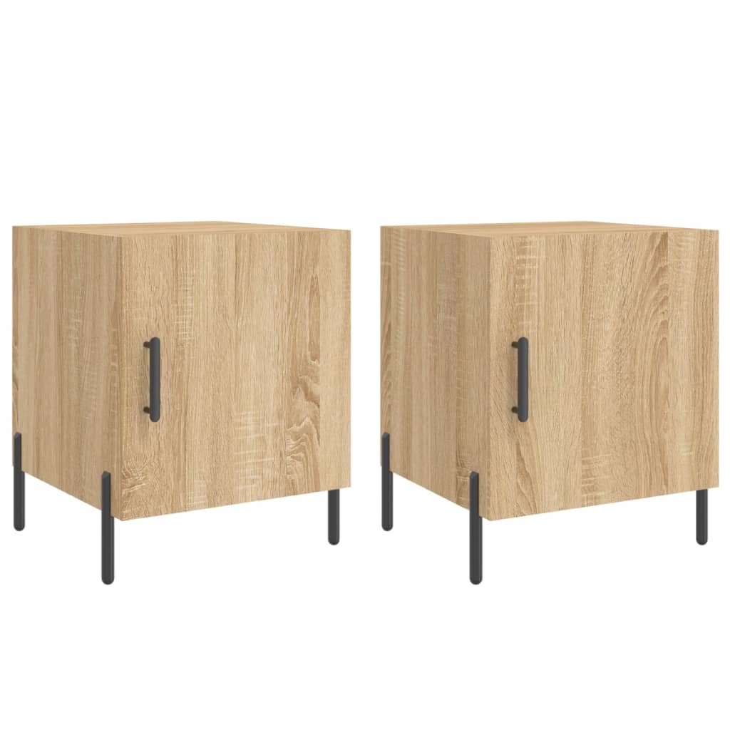 Tables de chevet 2 pcs. Chêne Sonoma 40x40x50 cm matériau bois