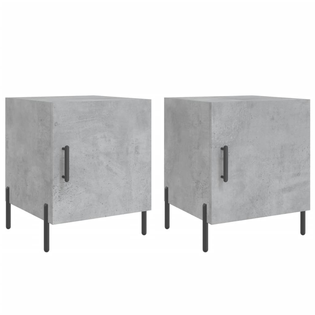 Bedside tables 2 pcs. Concrete grey 40x40x50 cm wood material