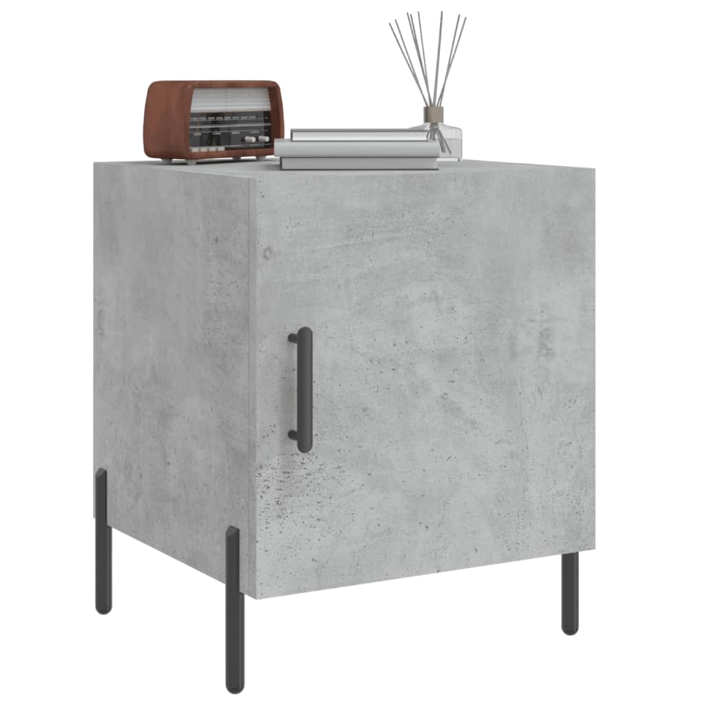Bedside tables 2 pcs. Concrete grey 40x40x50 cm wood material