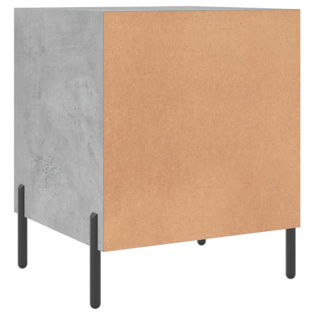 Bedside tables 2 pcs. Concrete grey 40x40x50 cm wood material