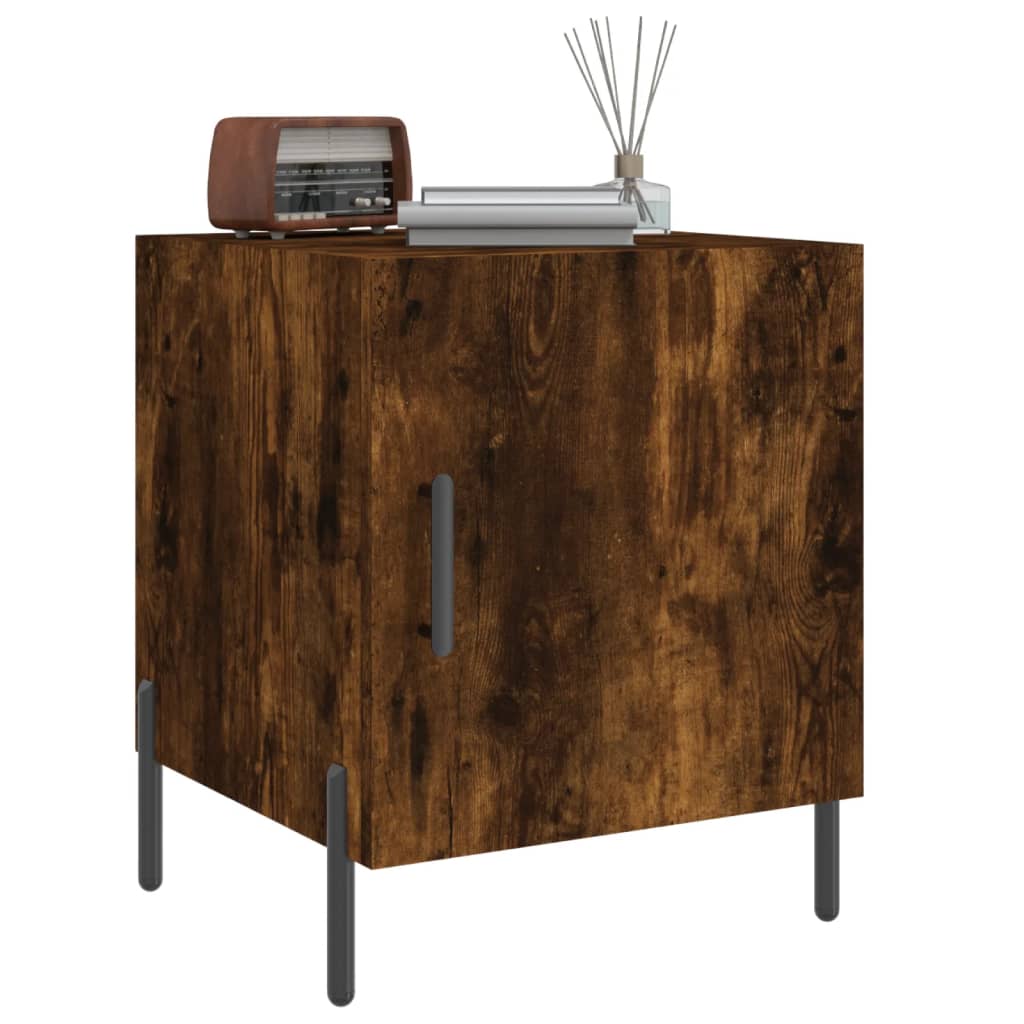 Bedside table smoked oak 40x40x50 cm wood material
