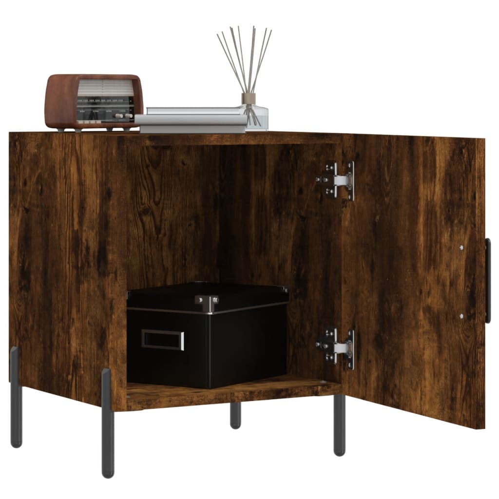 Tables de chevet 2 pcs. chêne fumé 40x40x50 cm matériau bois