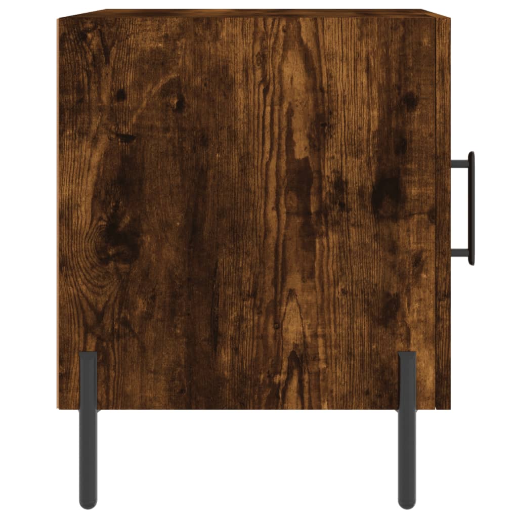 Tables de chevet 2 pcs. chêne fumé 40x40x50 cm matériau bois