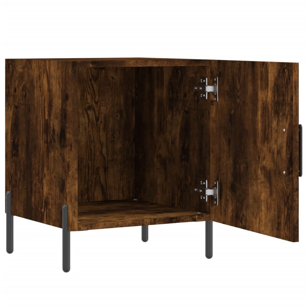 Tables de chevet 2 pcs. chêne fumé 40x40x50 cm matériau bois