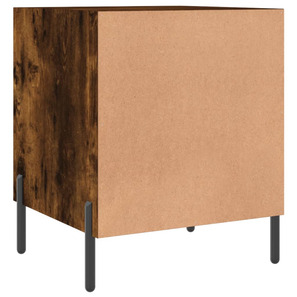 Tables de chevet 2 pcs. chêne fumé 40x40x50 cm matériau bois
