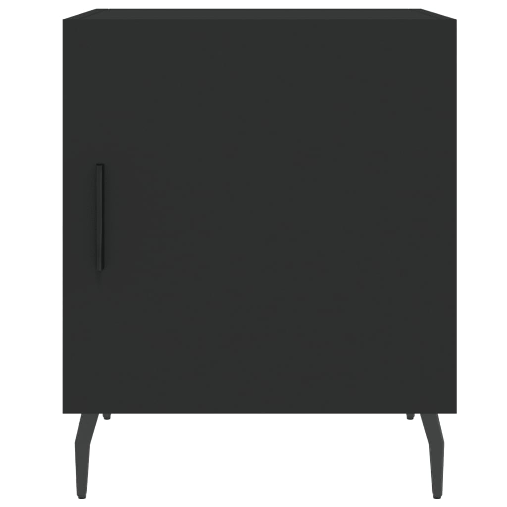 Bedside Table Black 40x40x50 cm Wood Material