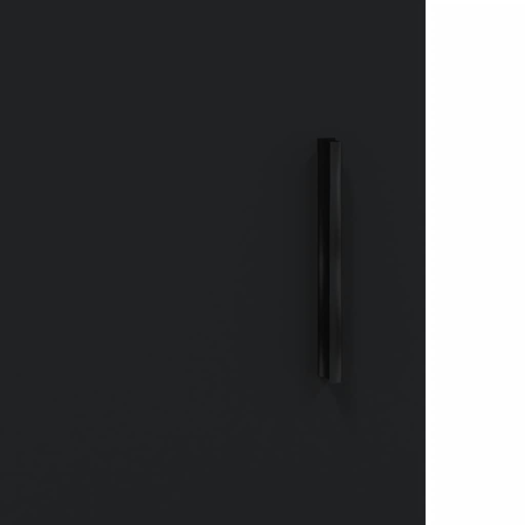 Bedside Table Black 40x40x50 cm Wood Material