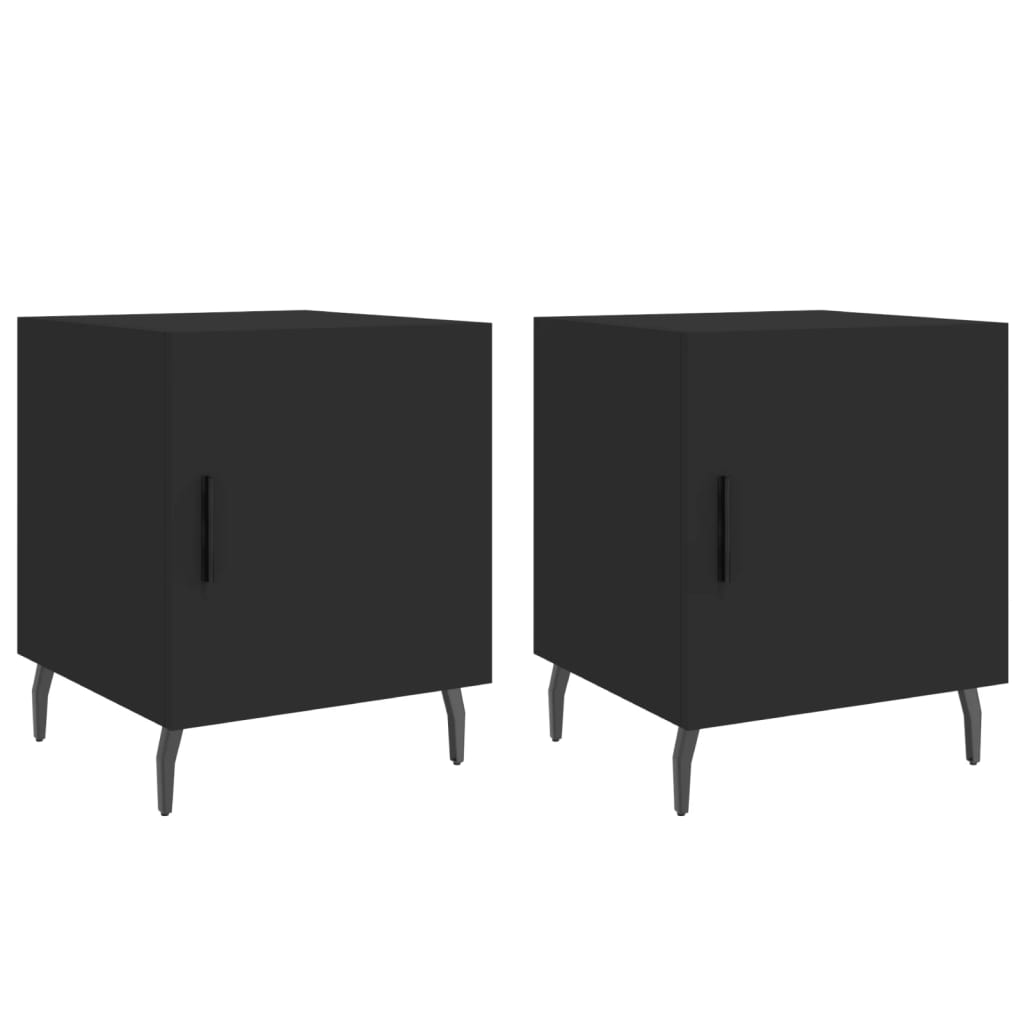 Tables de chevet 2 pcs. Noir 40x40x50 cm en bois