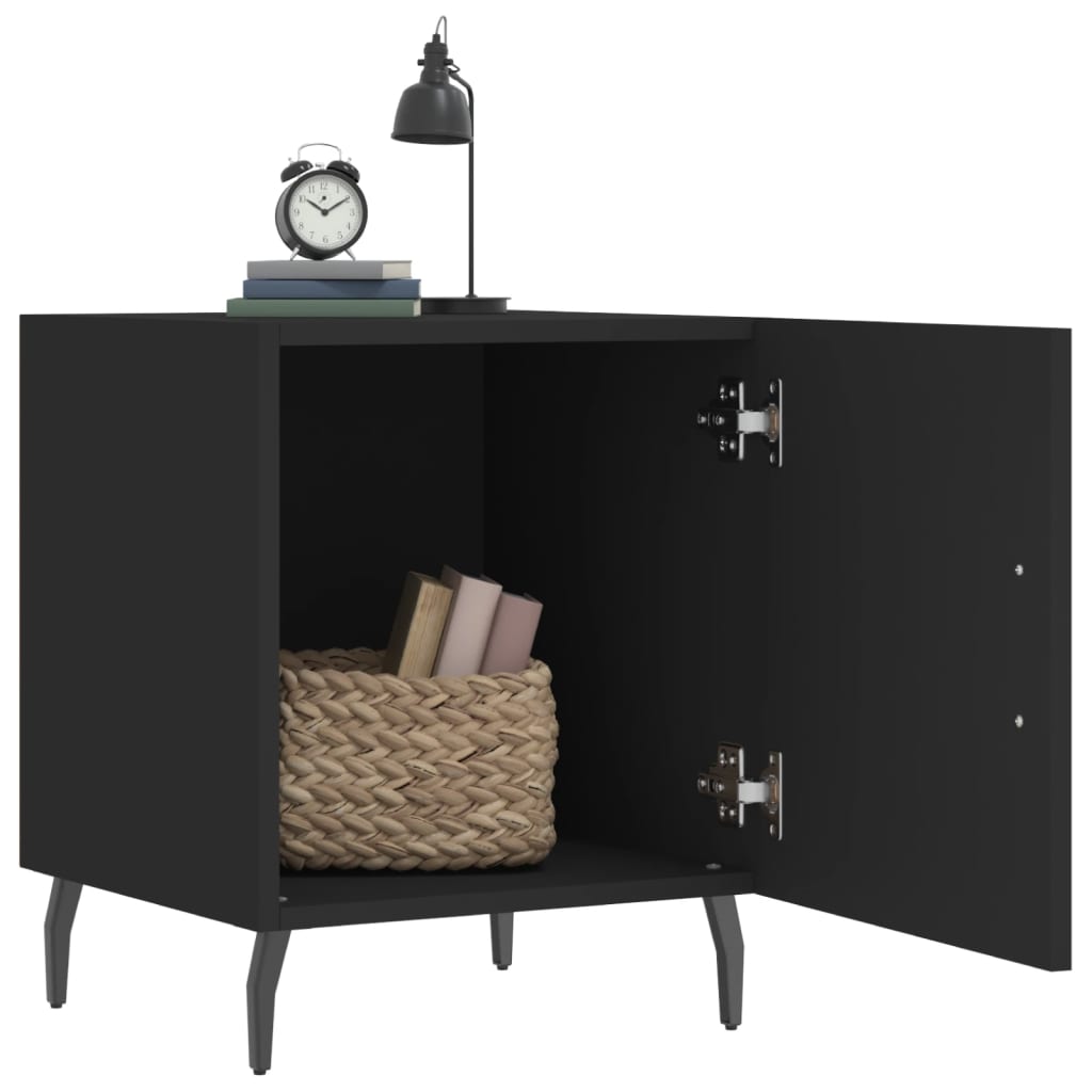 Tables de chevet 2 pcs. Noir 40x40x50 cm en bois