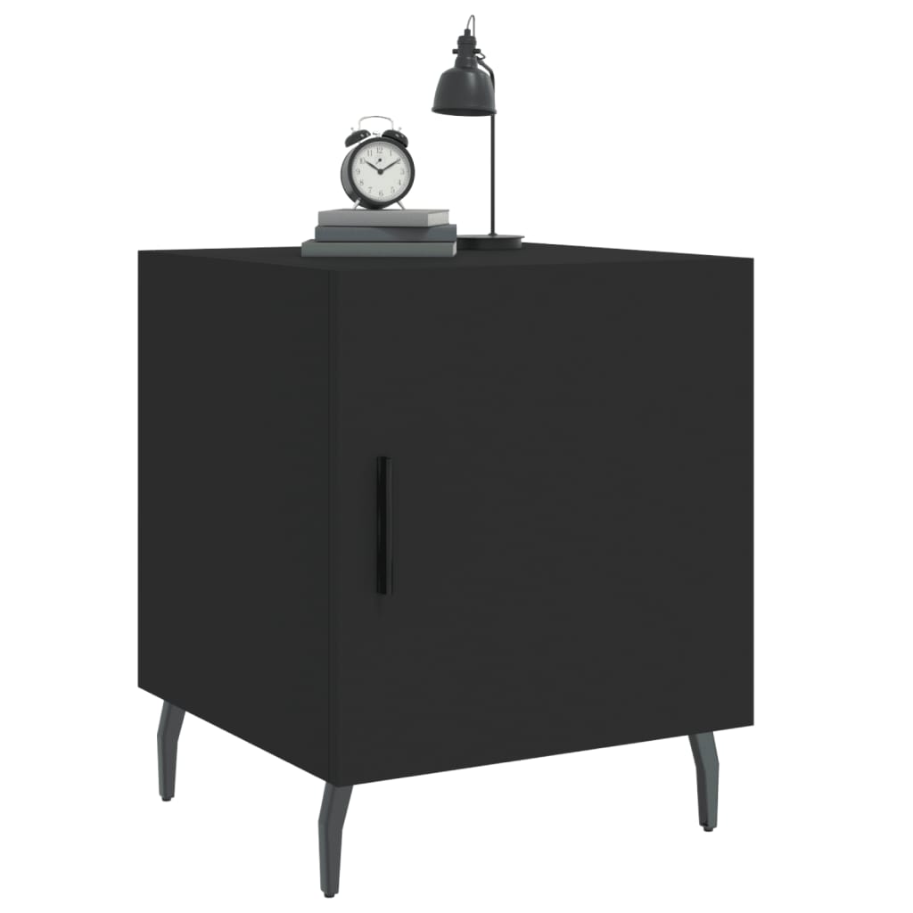 Tables de chevet 2 pcs. Noir 40x40x50 cm en bois