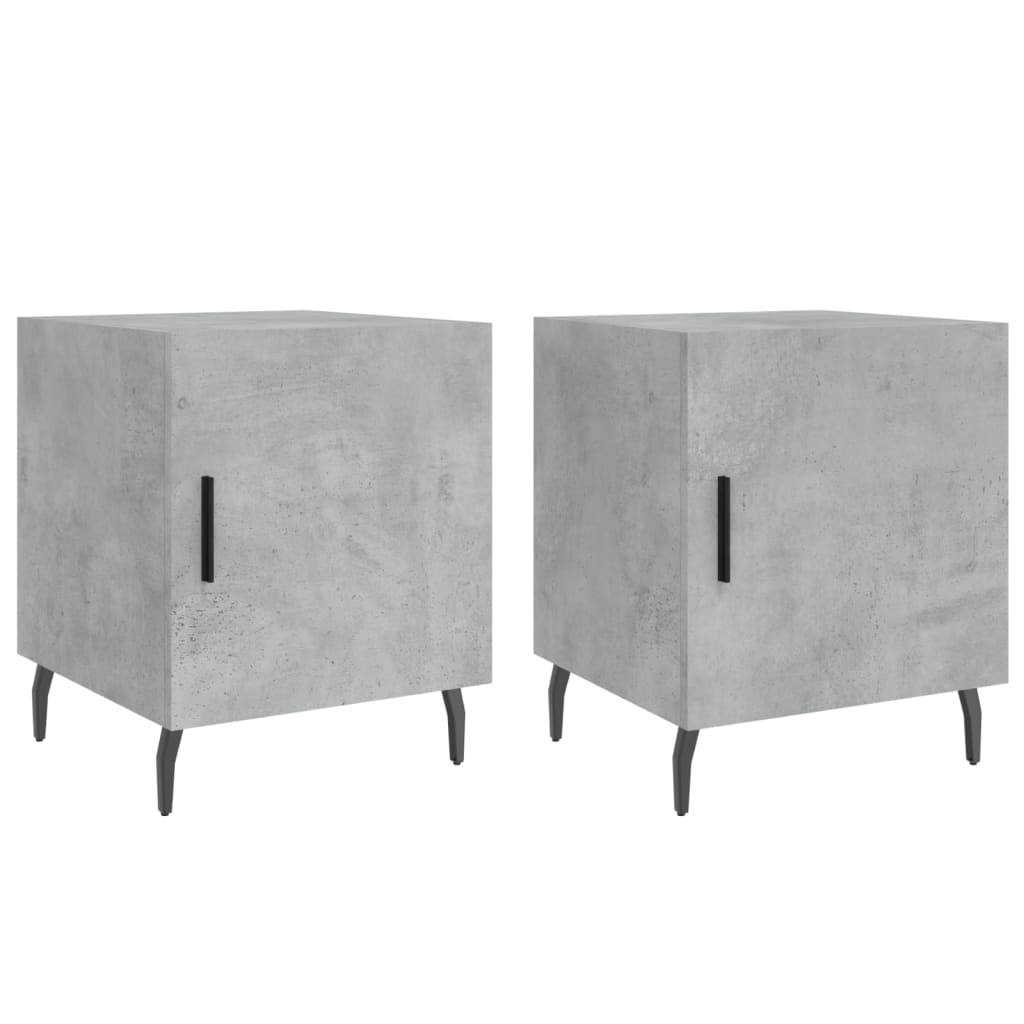 Bedside tables 2 pcs. Concrete grey 40x40x50 cm wood material