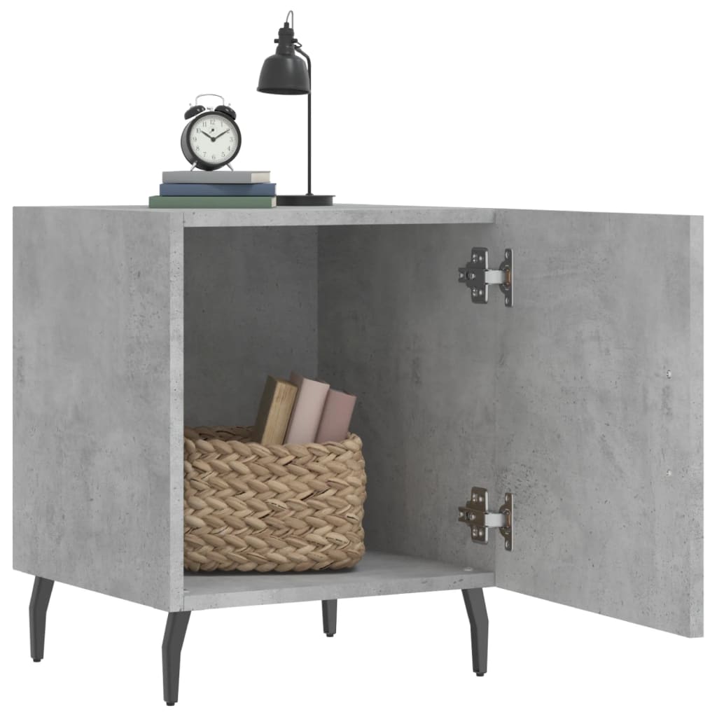 Bedside tables 2 pcs. Concrete grey 40x40x50 cm wood material