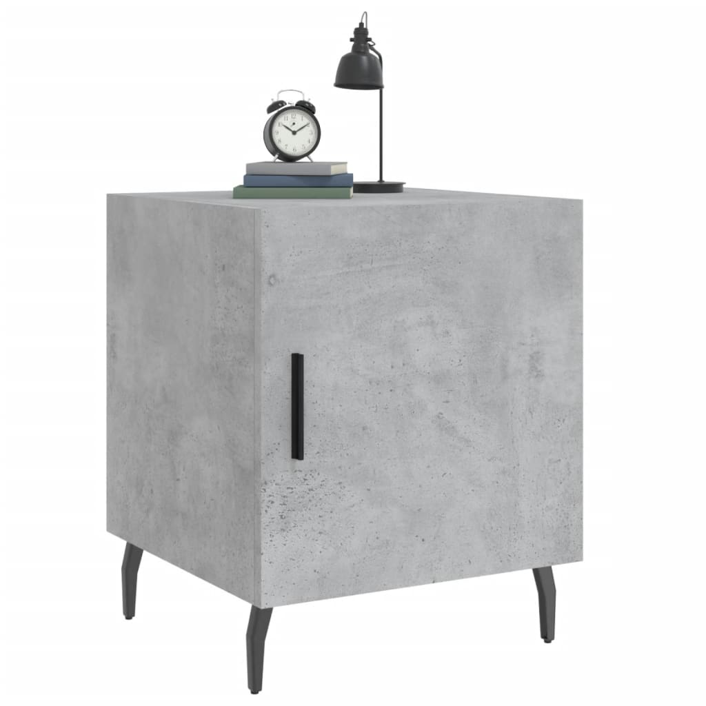 Bedside tables 2 pcs. Concrete grey 40x40x50 cm wood material