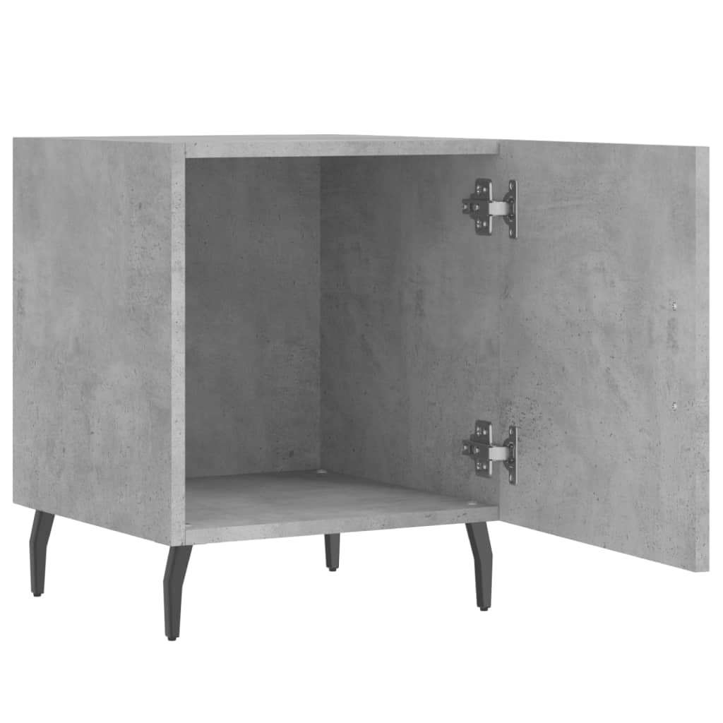Bedside tables 2 pcs. Concrete grey 40x40x50 cm wood material