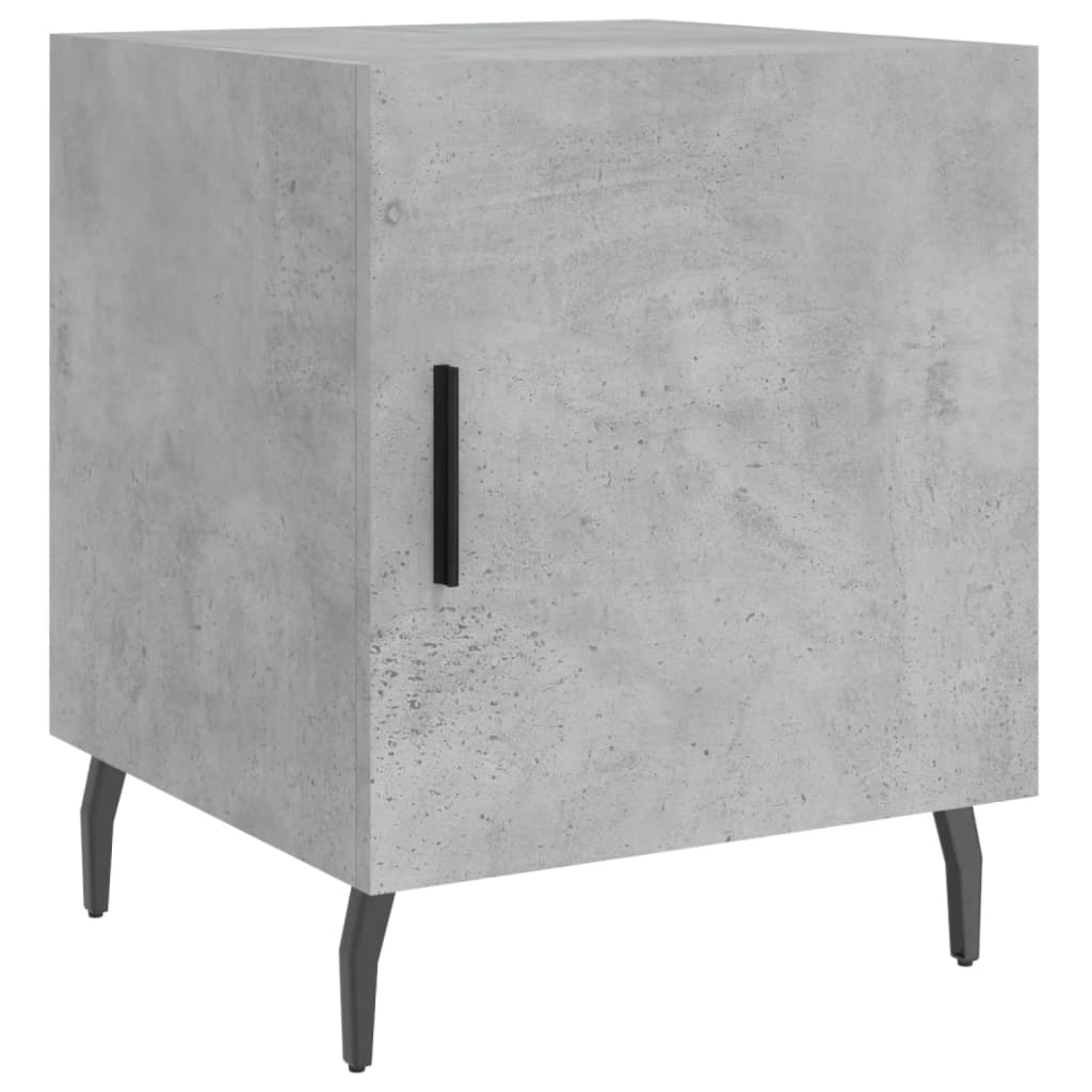 Bedside tables 2 pcs. Concrete grey 40x40x50 cm wood material
