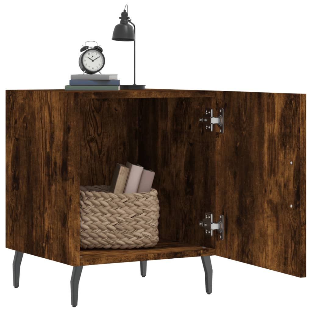 Bedside table smoked oak 40x40x50 cm wood material