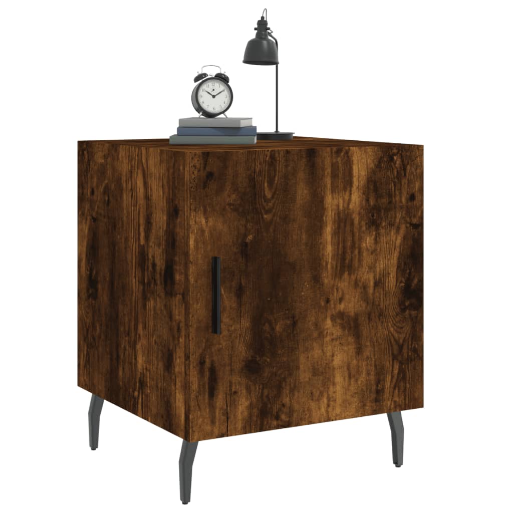 Tables de chevet 2 pcs. chêne fumé 40x40x50 cm matériau bois