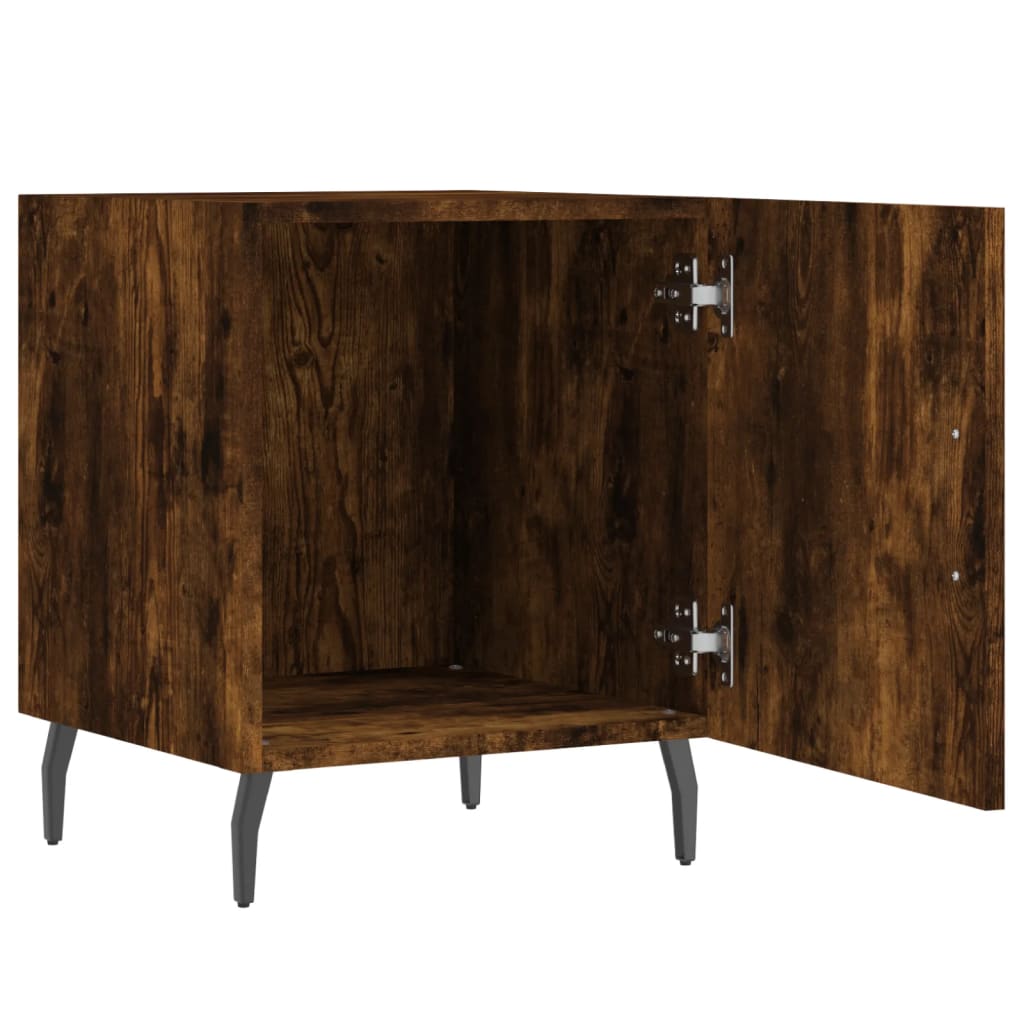 Tables de chevet 2 pcs. chêne fumé 40x40x50 cm matériau bois