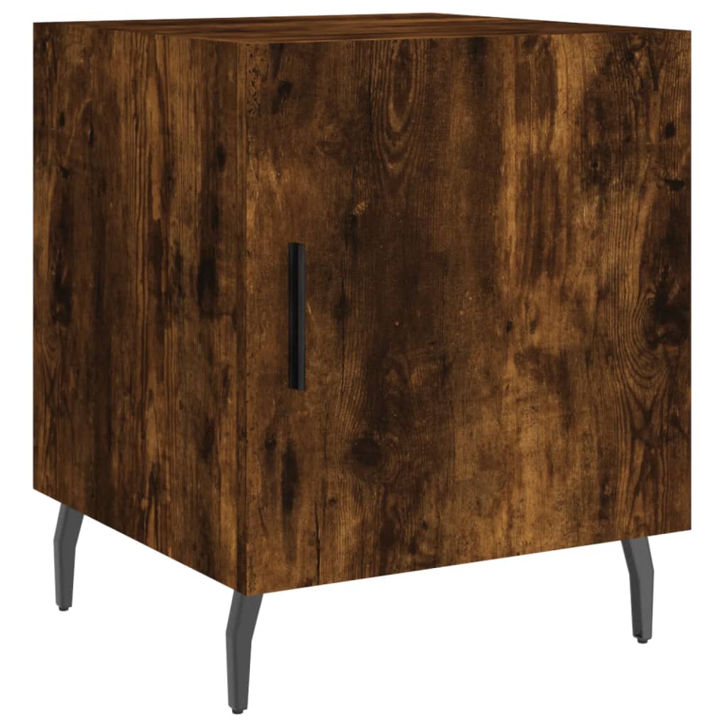 Tables de chevet 2 pcs. chêne fumé 40x40x50 cm matériau bois