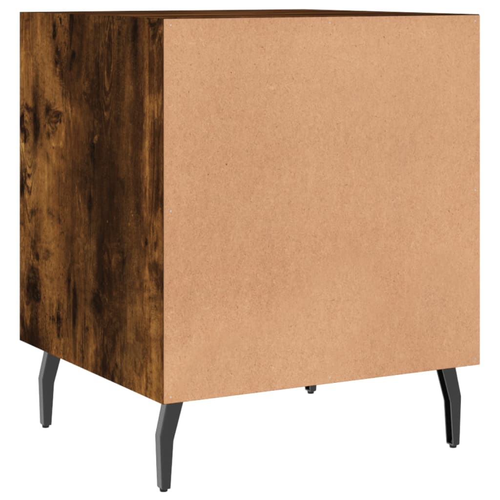 Tables de chevet 2 pcs. chêne fumé 40x40x50 cm matériau bois