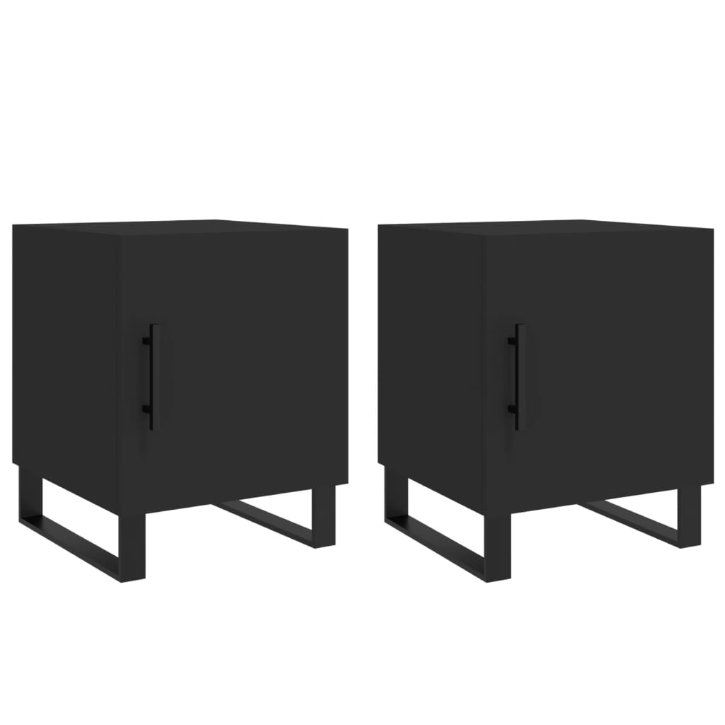 Tables de chevet 2 pcs. Noir 40x40x50 cm en bois