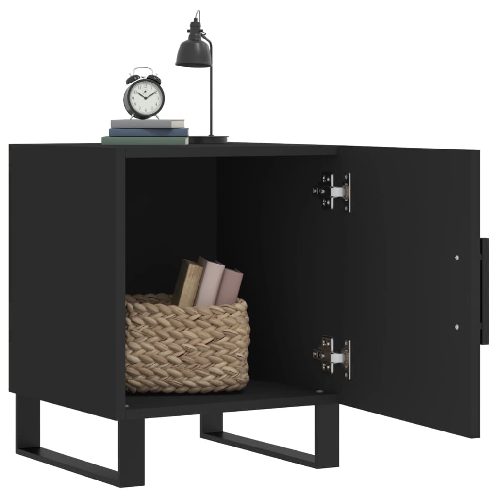 Tables de chevet 2 pcs. Noir 40x40x50 cm en bois