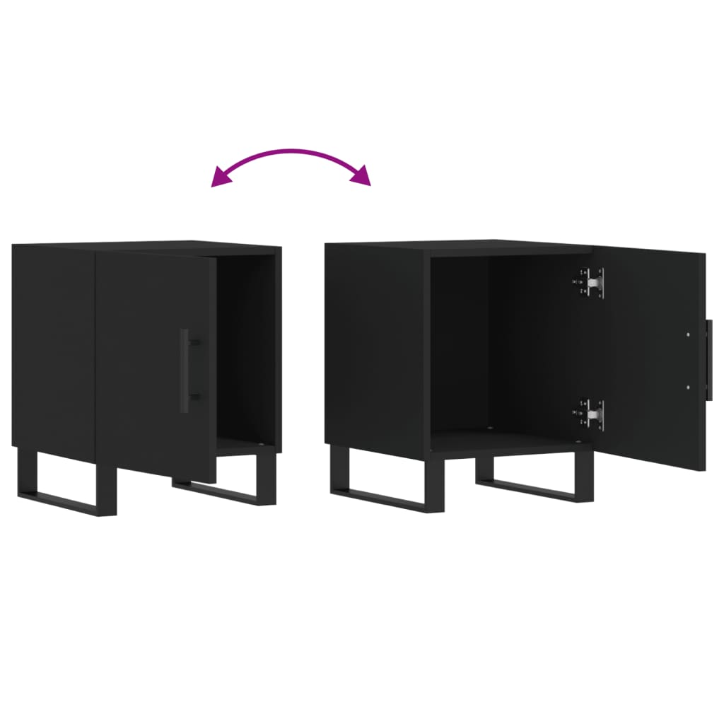 Tables de chevet 2 pcs. Noir 40x40x50 cm en bois