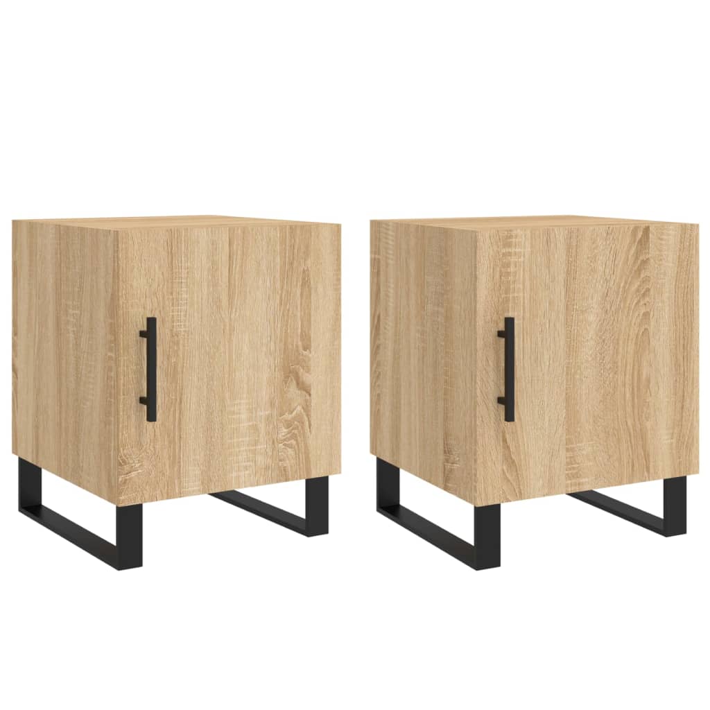 Tables de chevet 2 pcs. Chêne Sonoma 40x40x50 cm matériau bois