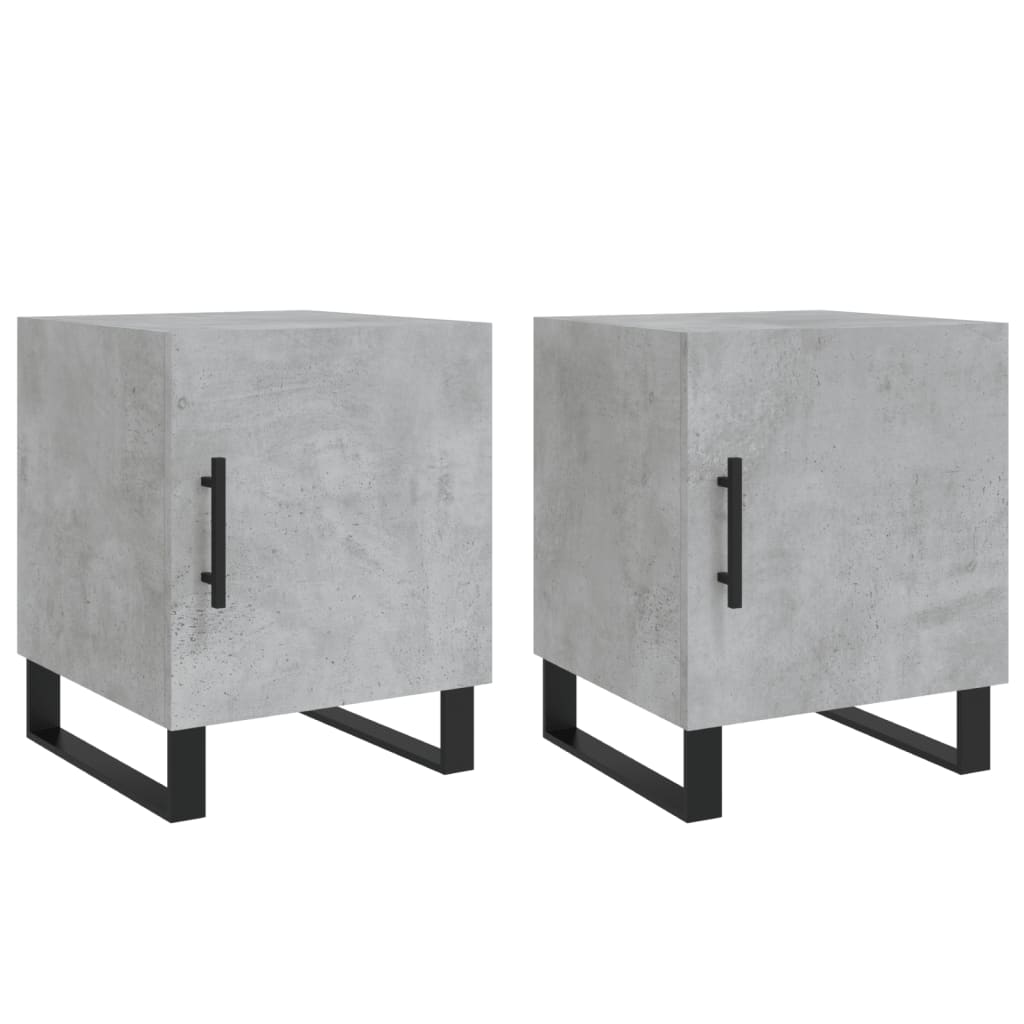 Bedside tables 2 pcs. Concrete grey 40x40x50 cm wood material