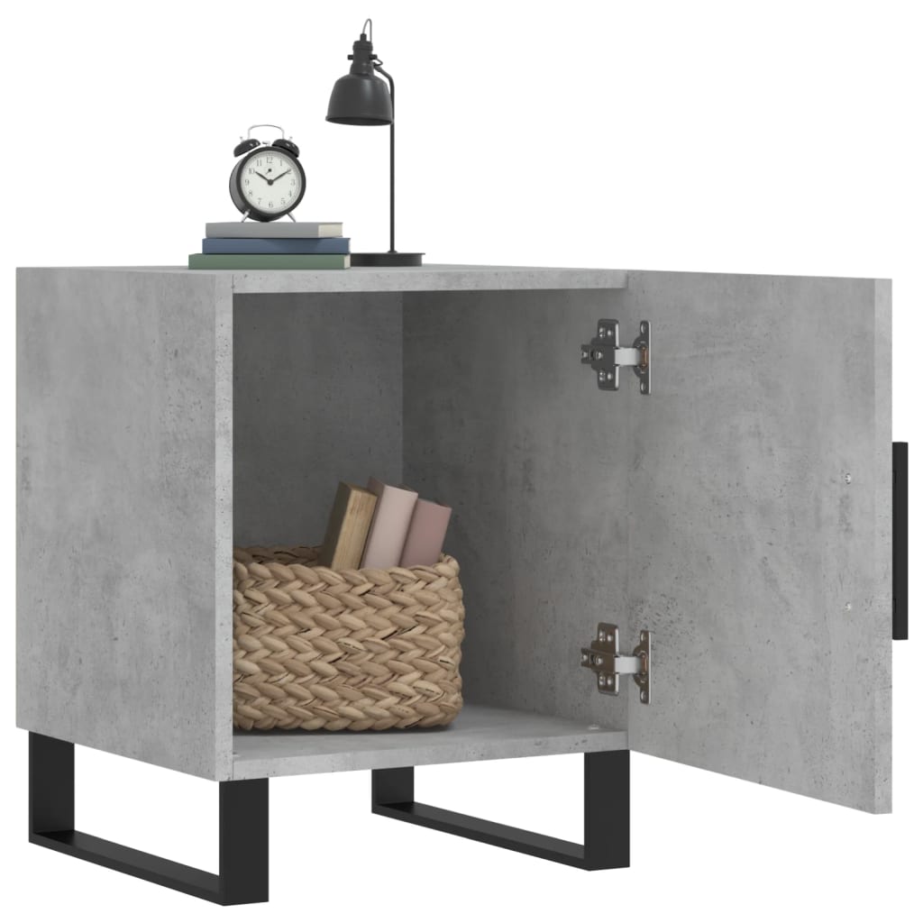 Bedside tables 2 pcs. Concrete grey 40x40x50 cm wood material