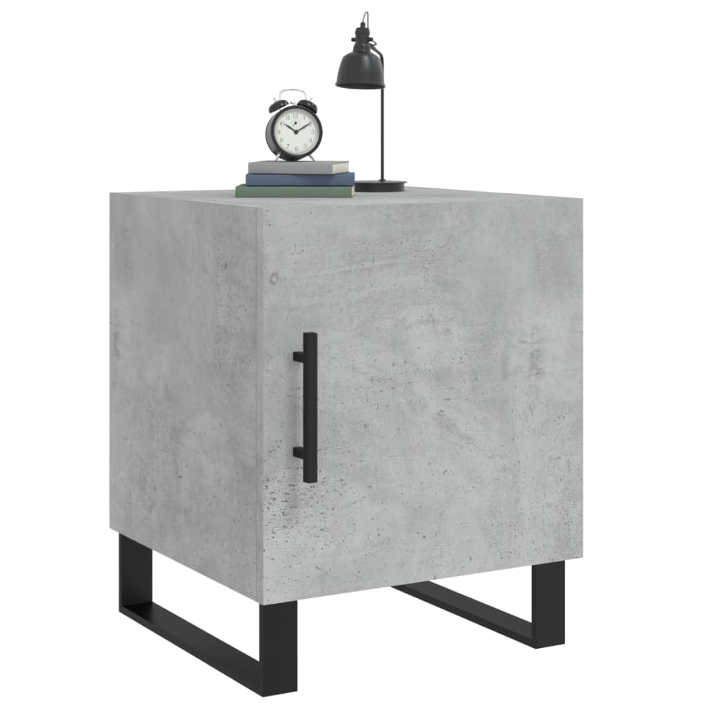 Bedside tables 2 pcs. Concrete grey 40x40x50 cm wood material