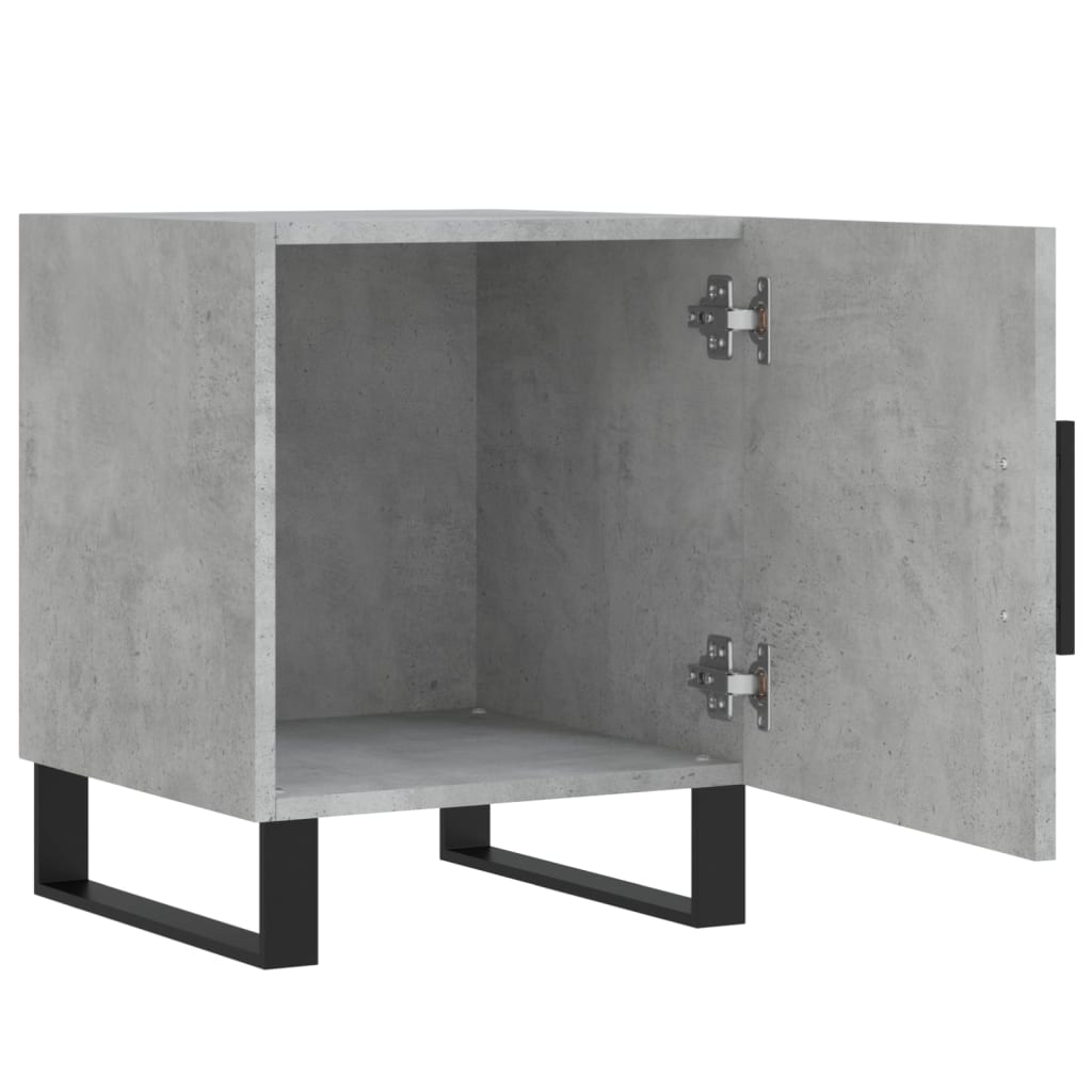 Bedside tables 2 pcs. Concrete grey 40x40x50 cm wood material