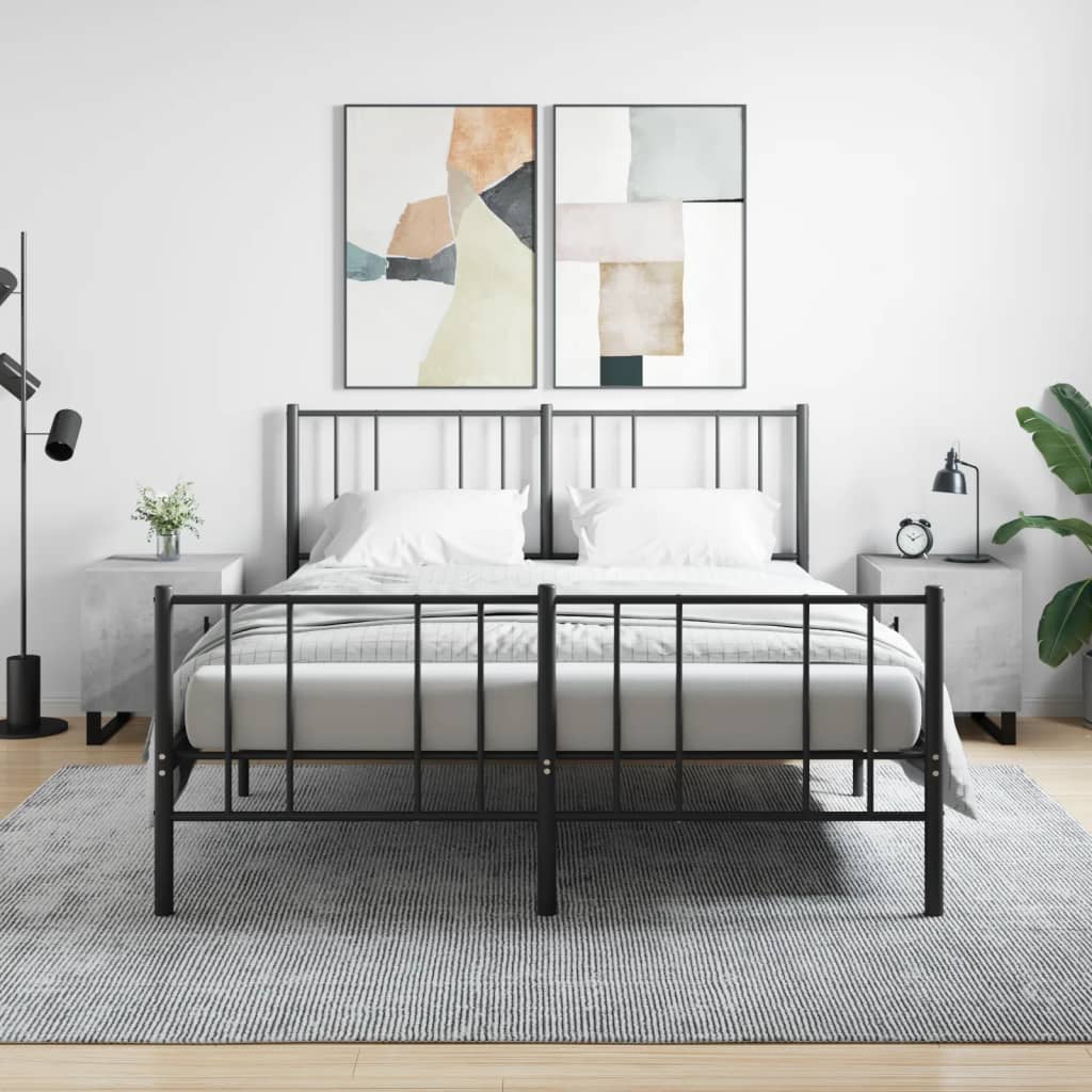 Bedside tables 2 pcs. Concrete grey 40x40x50 cm wood material
