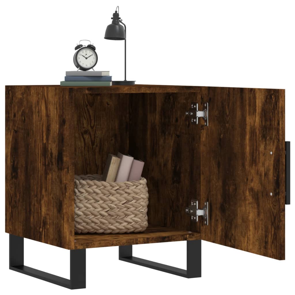 Tables de chevet 2 pcs. chêne fumé 40x40x50 cm matériau bois