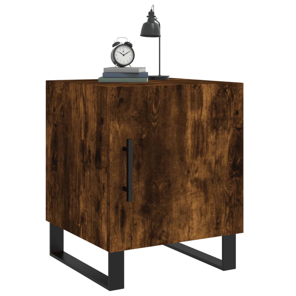 Tables de chevet 2 pcs. chêne fumé 40x40x50 cm matériau bois