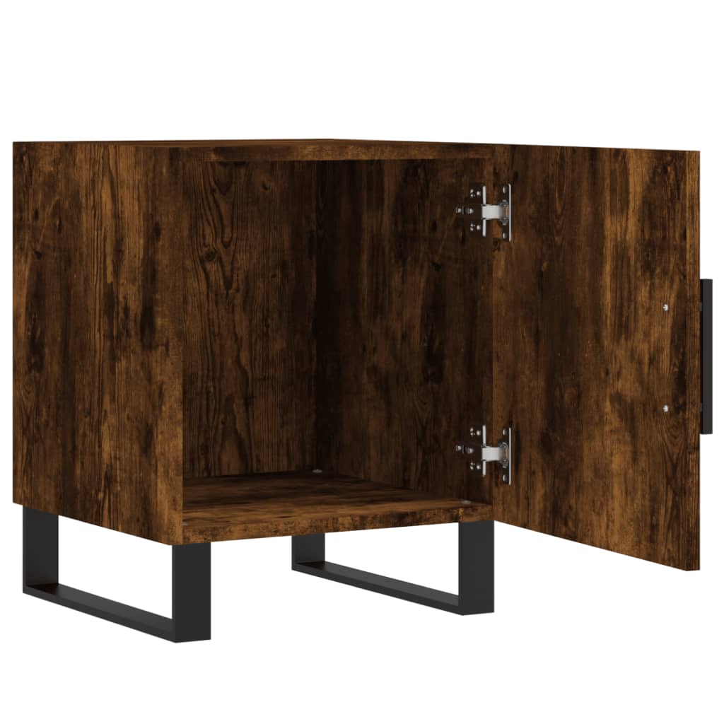 Tables de chevet 2 pcs. chêne fumé 40x40x50 cm matériau bois