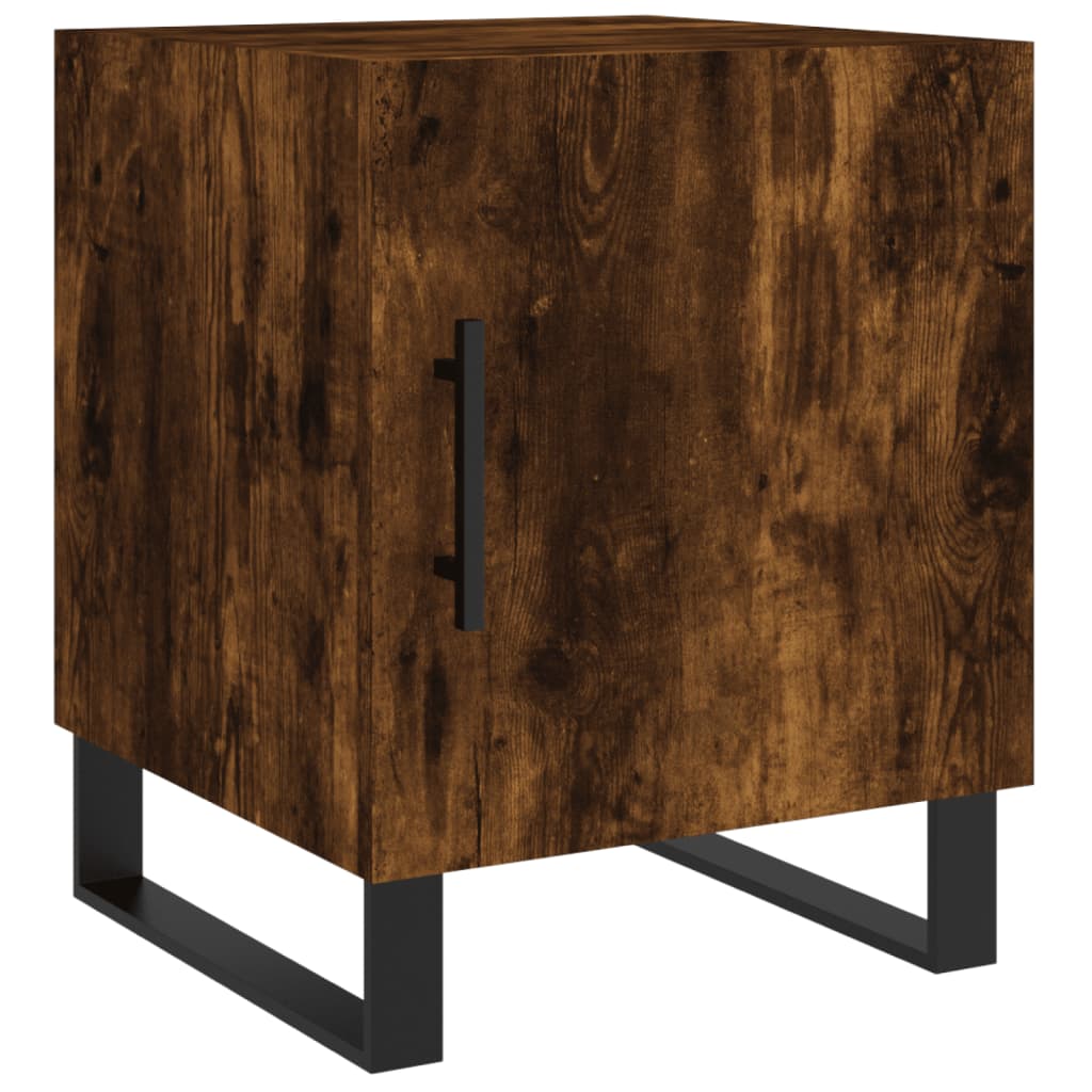 Tables de chevet 2 pcs. chêne fumé 40x40x50 cm matériau bois