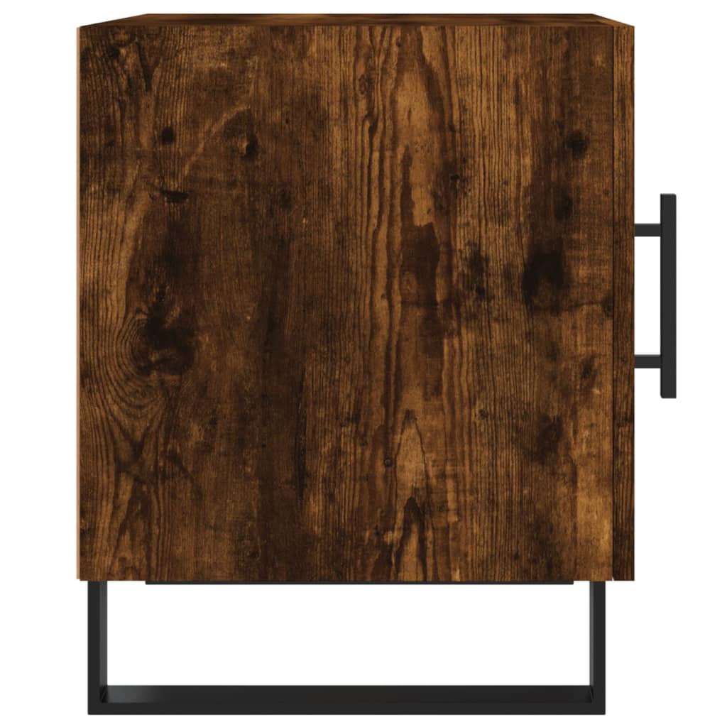 Tables de chevet 2 pcs. chêne fumé 40x40x50 cm matériau bois