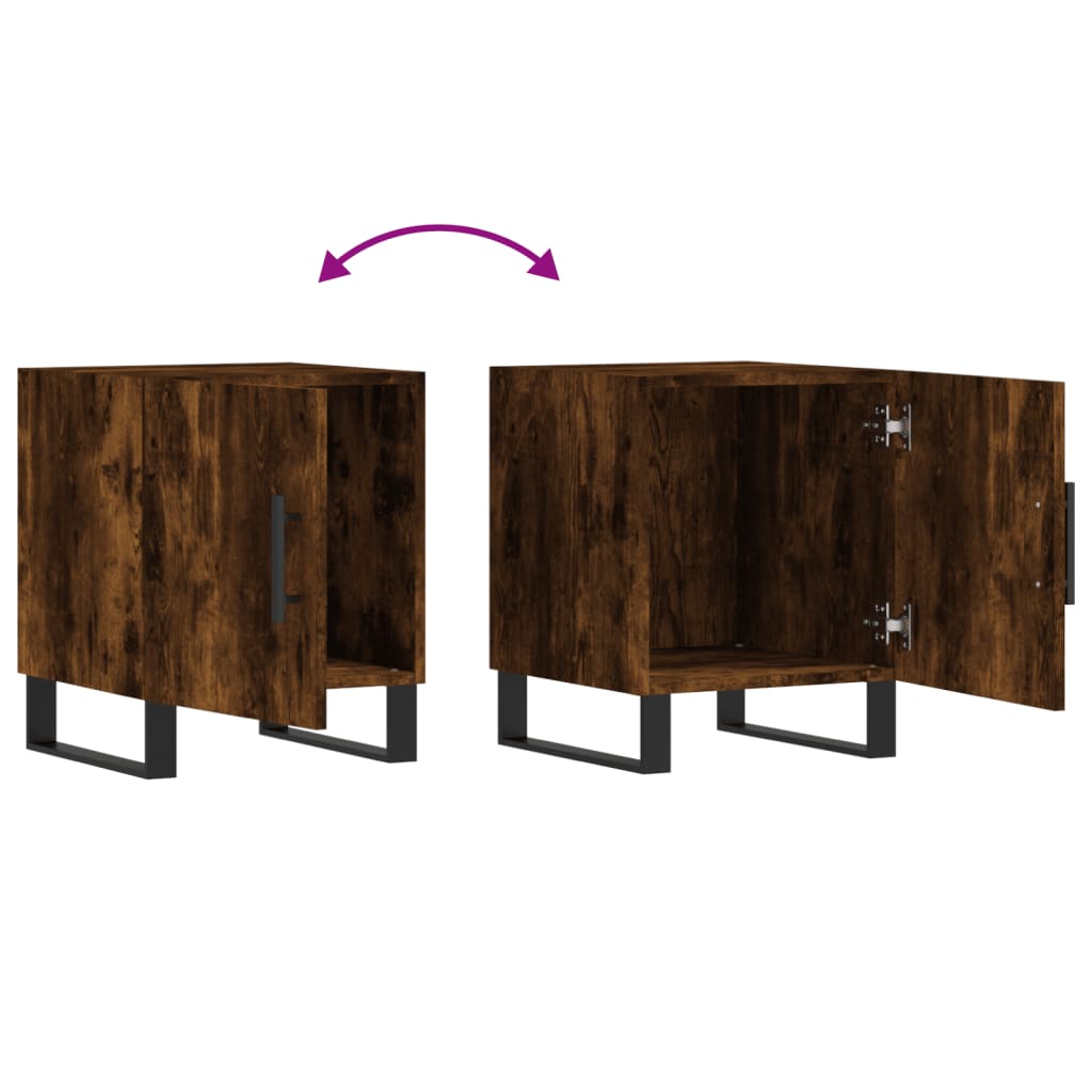 Tables de chevet 2 pcs. chêne fumé 40x40x50 cm matériau bois