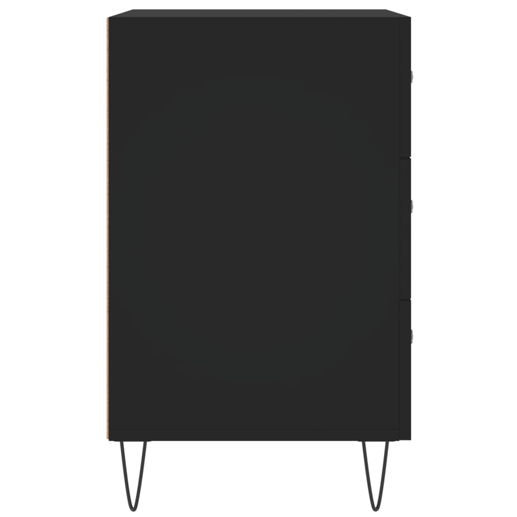 Bedside Table Black 40x40x66 cm Wood Material