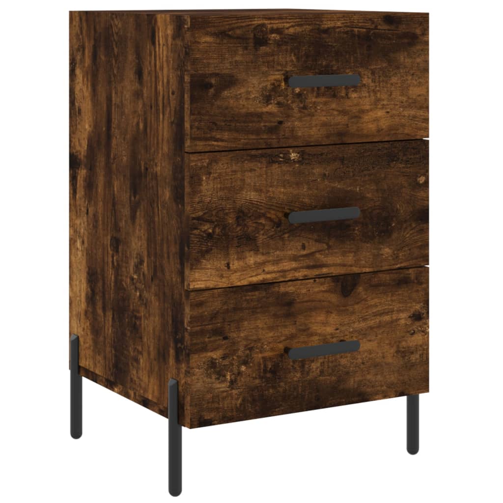 Bedside table smoked oak 40x40x66 cm wood material