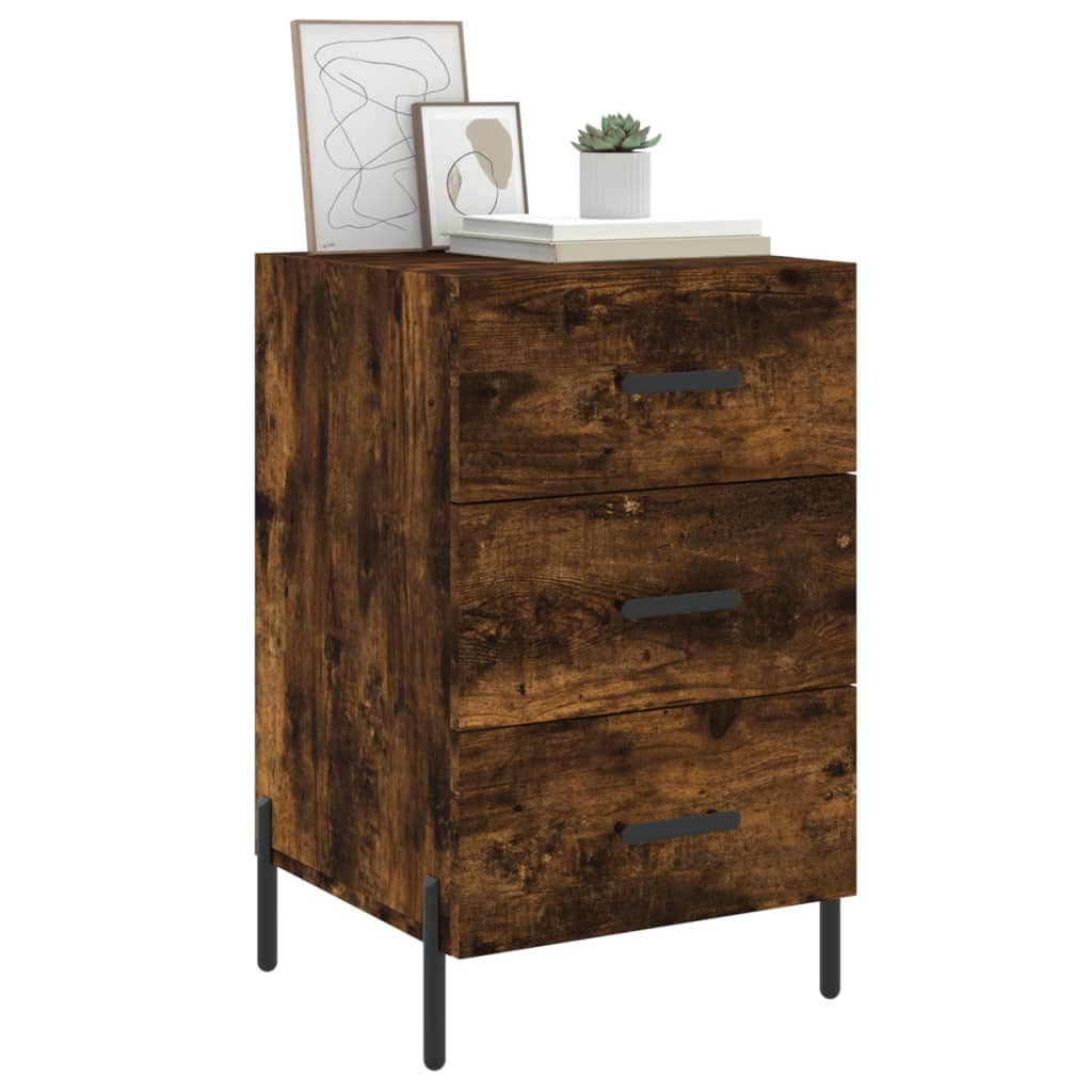 Bedside table smoked oak 40x40x66 cm wood material