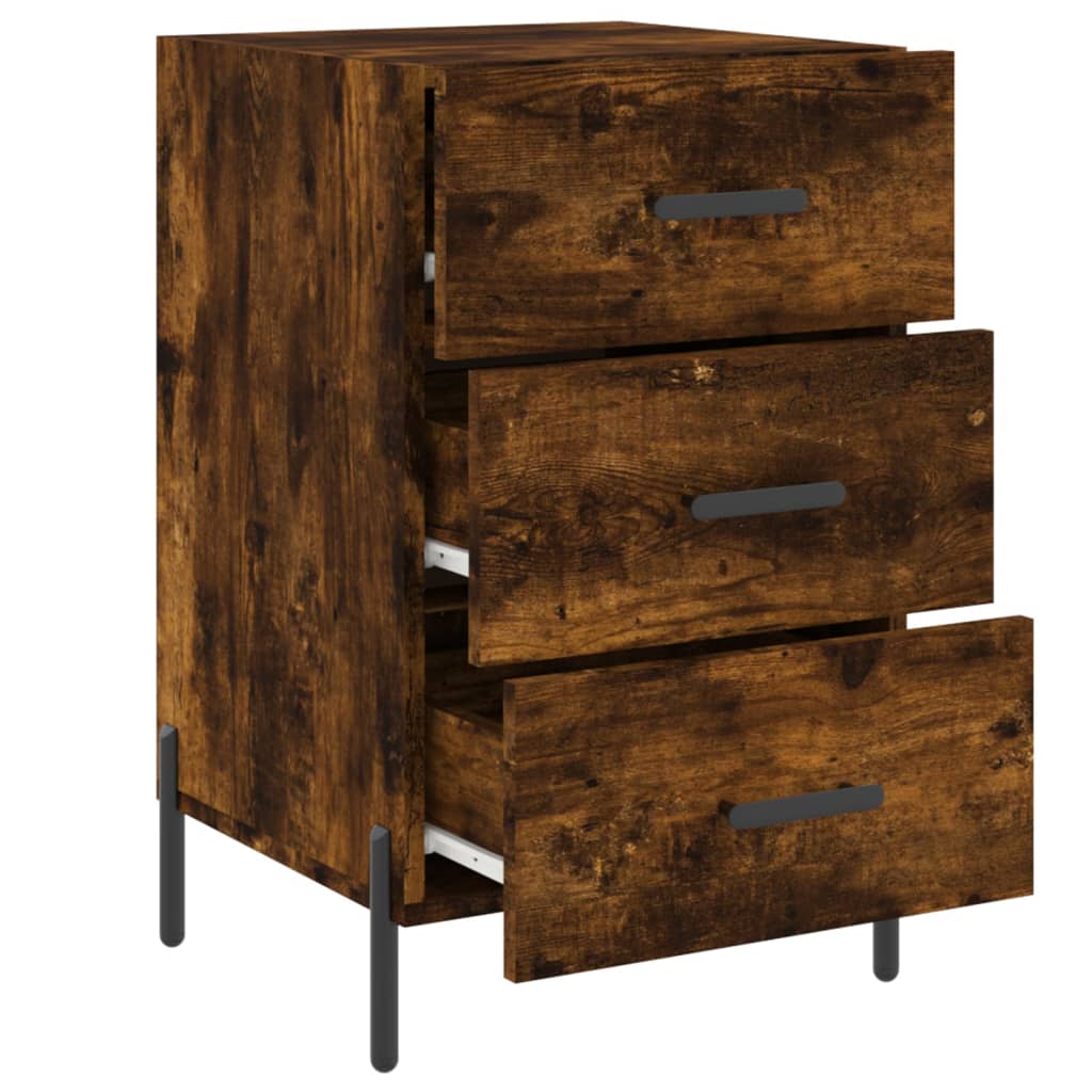 Bedside table smoked oak 40x40x66 cm wood material