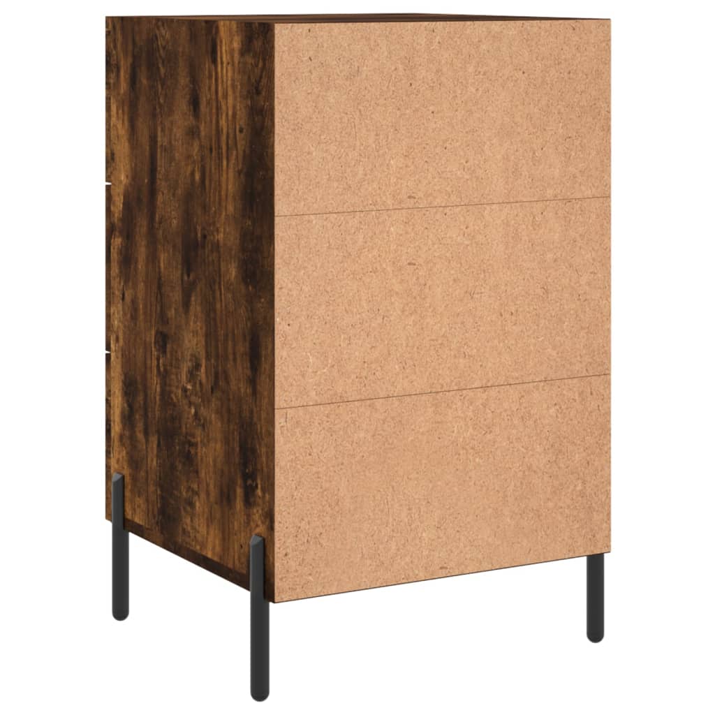 Bedside table smoked oak 40x40x66 cm wood material