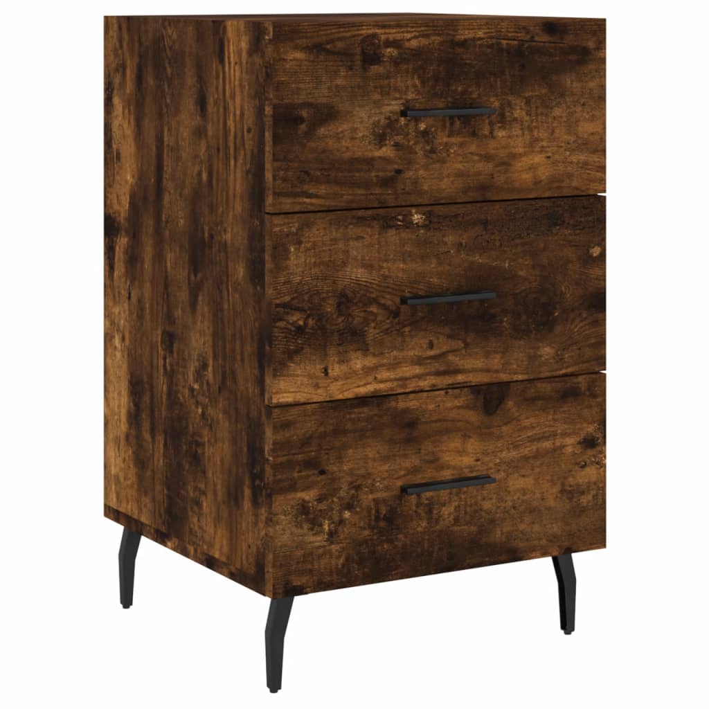 Bedside table smoked oak 40x40x66 cm wood material