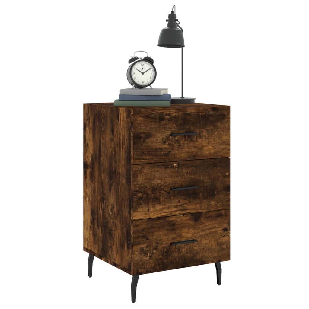 Bedside table smoked oak 40x40x66 cm wood material