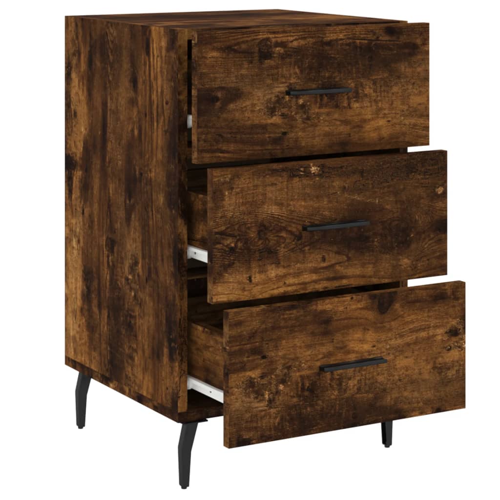 Bedside table smoked oak 40x40x66 cm wood material